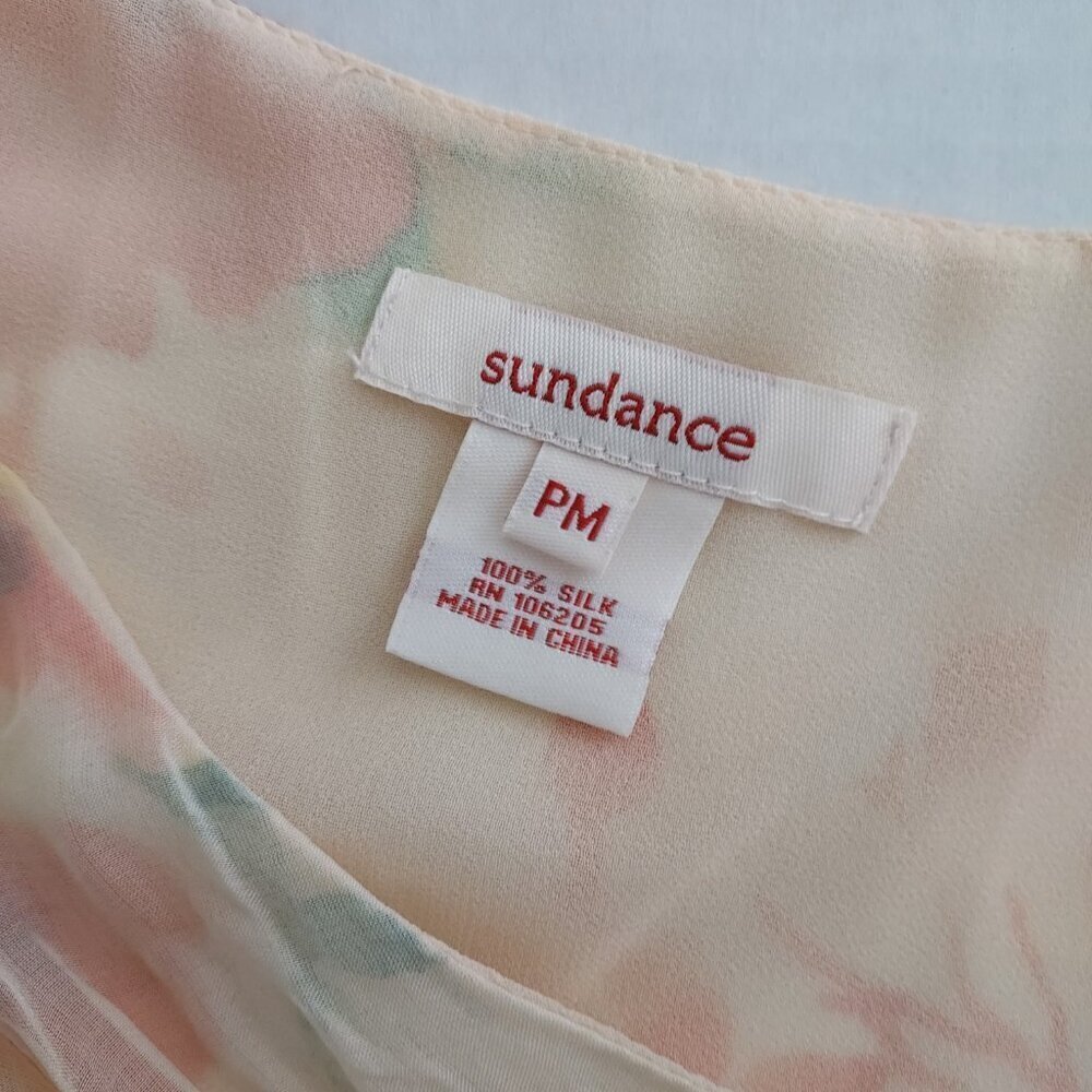 Sundance Sylvan Silk V-Neck Floral Print Balloon Sleeve Top Size PM - Picture 11 of 11